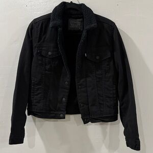 Levi's Black Sherpa-Lined Jacket